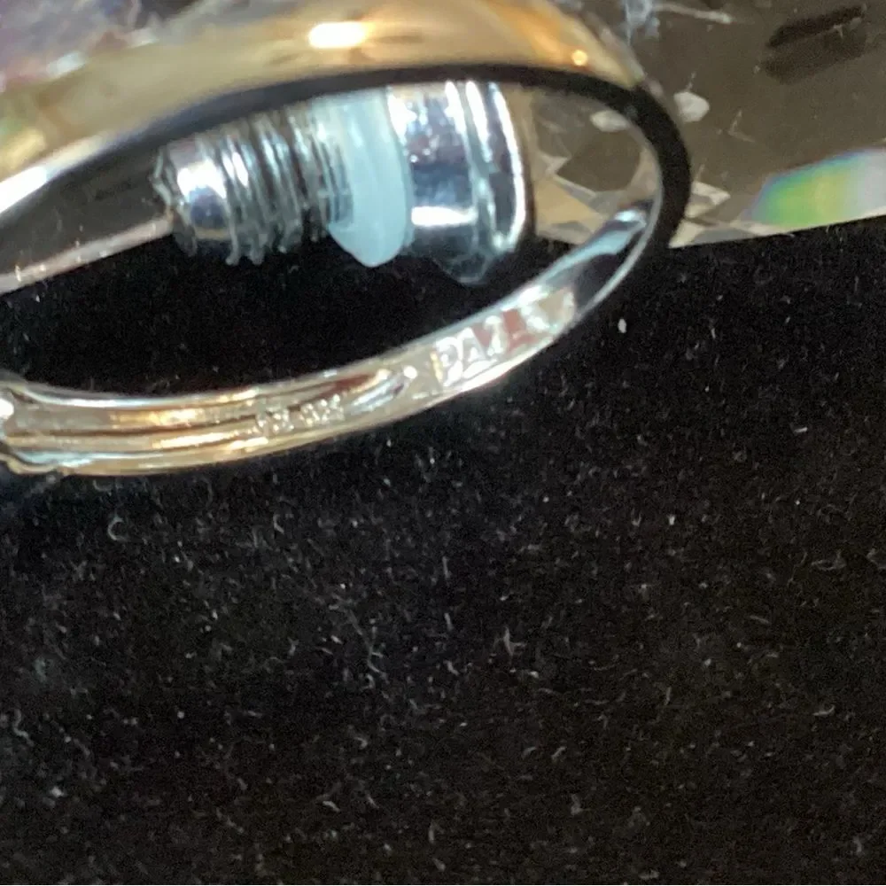 NWOT. Sterling Silver 5 Stone Diamond Simulant Ring Bella Luce Brand CZ Size 11